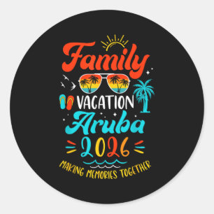 Family Vacation 2026 Aruba Matching Summer Vacatio Classic Round Sticker