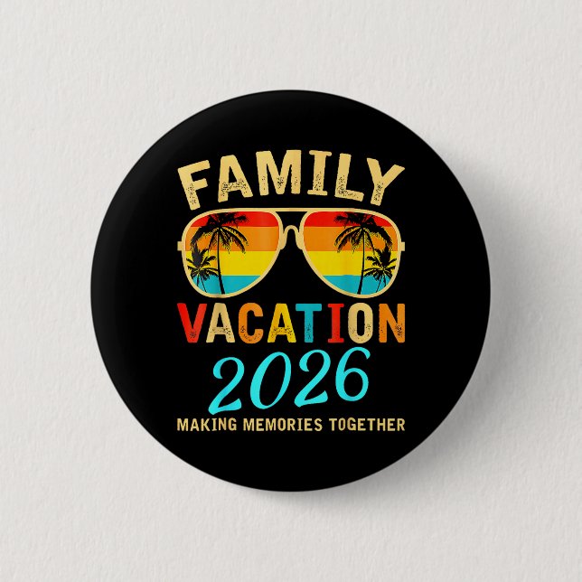Family Vacation 2026 Beach Matching Summer 2 Inch Round Button (Front)