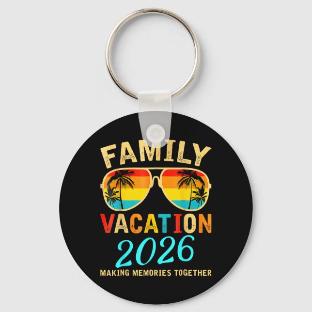 Family Vacation 2026 Beach Matching Summer Keychain (Front)