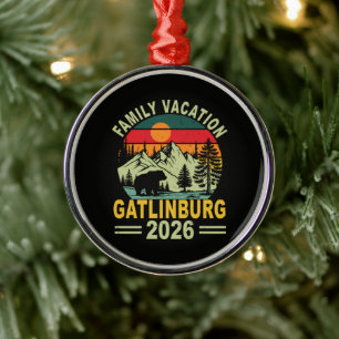 Family Vacation 2026 Gatlinburg Tennessee Metal Ornament