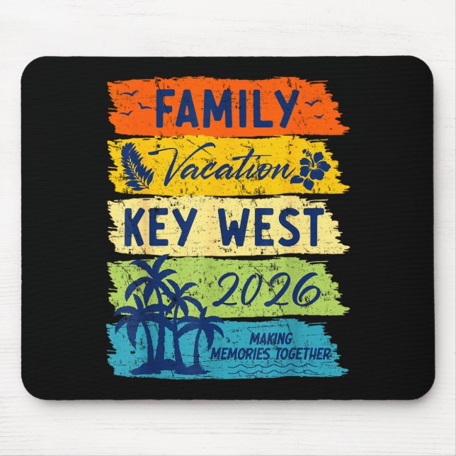 Family Vacation 2026 Key West Matching Summer Vaca Mouse Pad (Front)