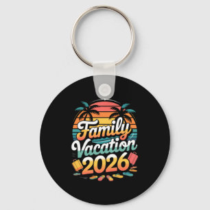 Family Vacation 2026 Sunset Travel Crew Long Sleev Keychain