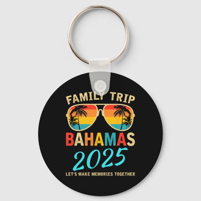 Family Vacation Bahamas 2025 Matching Group Summer Keychain (Front)