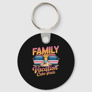 Family Vacation Beach Cabo Verde Pride Verdian Cap Keychain