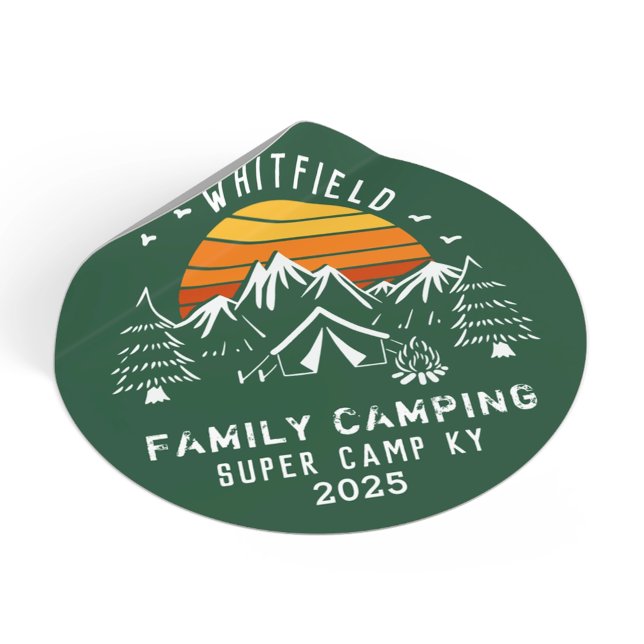 Family Vacation Camping Trip Classic Round Sticker (Family Vacation Camping Trip Classic Round Sticker)