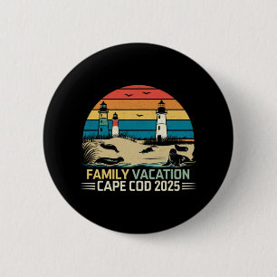 Family Vacation Cape Cod 2025 Coastal Vacation Lig 2 Inch Round Button