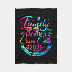Family Vacation Cape Cod 2026 Palm Tree Gift Fleece Blanket