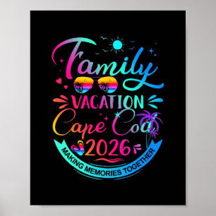 Family Vacation Cape Cod 2026 Palm Tree Gift Poster