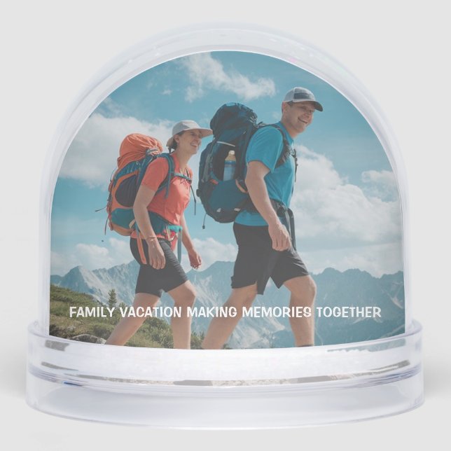 Family Vacation Couple Trip Snowglobe (Front)