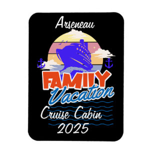 Family Vacation Cruise Cabin Black Personalize Magnet