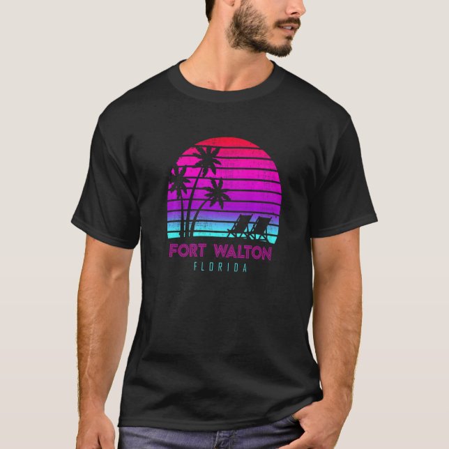 Family Vacation Florida Fort Walton Sunset Beach T-Shirt (Front)