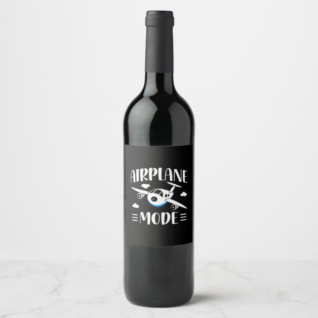 Family Vacation - Flying w/ Kids - Airplane Mode Wine Label (Front)