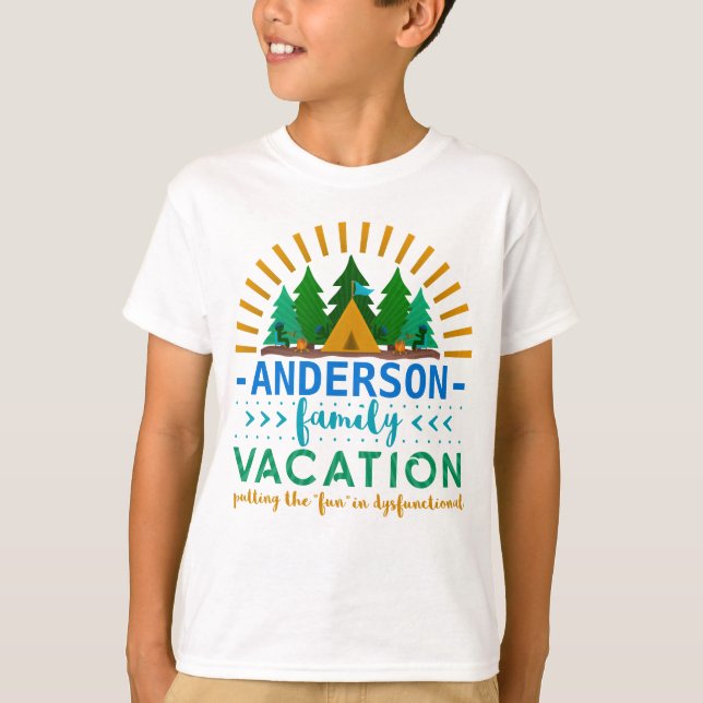 Family Vacation Funny Camping Trip | Custom Name T-Shirt (Front)