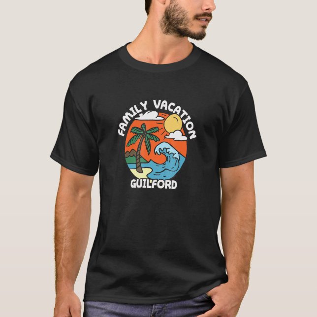 Family Vacation Guilford Beach Connecticut Beach B T-Shirt (Front)