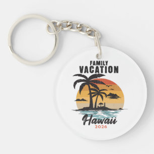 Family Vacation Hawaii 2026 Tropical Keychain