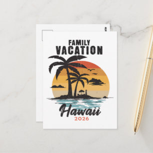 Family Vacation Hawaii 2026 Tropical Postcard