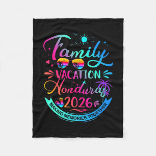 Family Vacation Honduras 2026 Palm Tree Gift Fleece Blanket