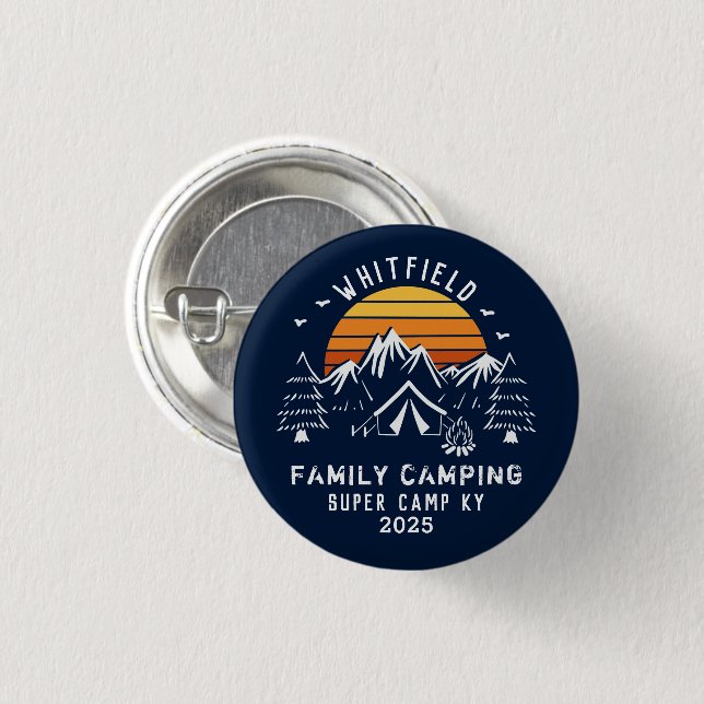 Family Vacation Matching Camping Swag Custom 1 Inch Round Button (Front & Back)