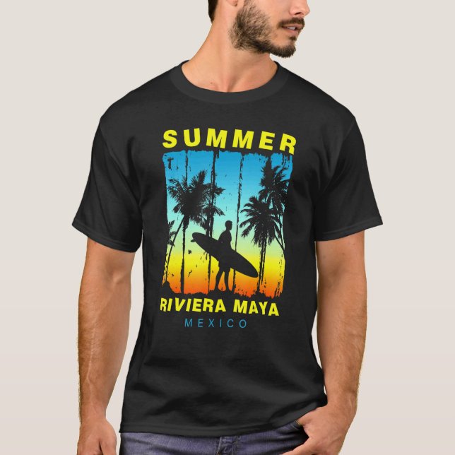 Family Vacation Mexico Riviera Maya Sunset Beach T-Shirt (Front)