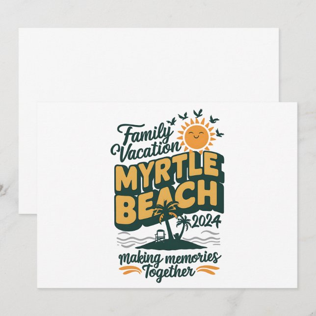 Family Vacation Myrtle Beach 2024 Making Memories  Invitation (Front/Back)