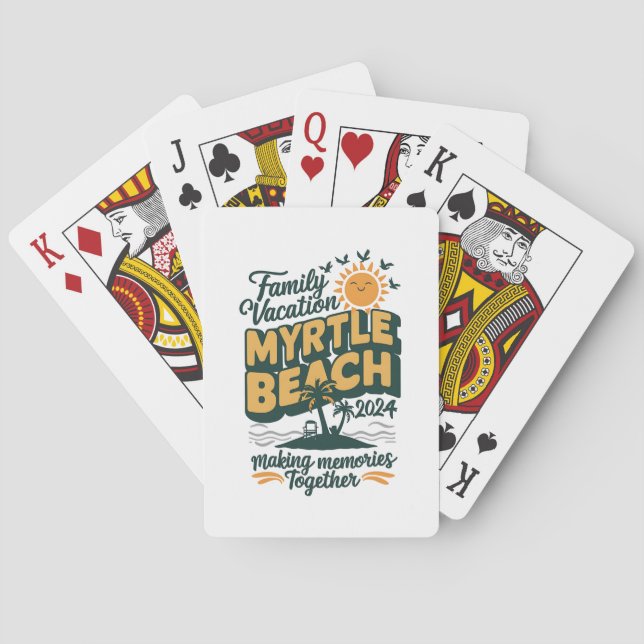 Family Vacation Myrtle Beach 2024 Making Memories  Playing Cards (Back)