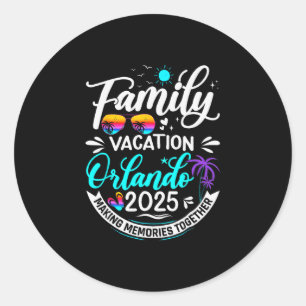 Family Vacation Orlando 2025 Beach Summer Vacation Classic Round Sticker