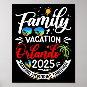 Family Vacation Orlando 2025 Beach Summer Vacation Poster