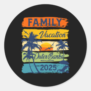 Family Vacation Outer Banks North Carolina 2025 Fa Classic Round Sticker