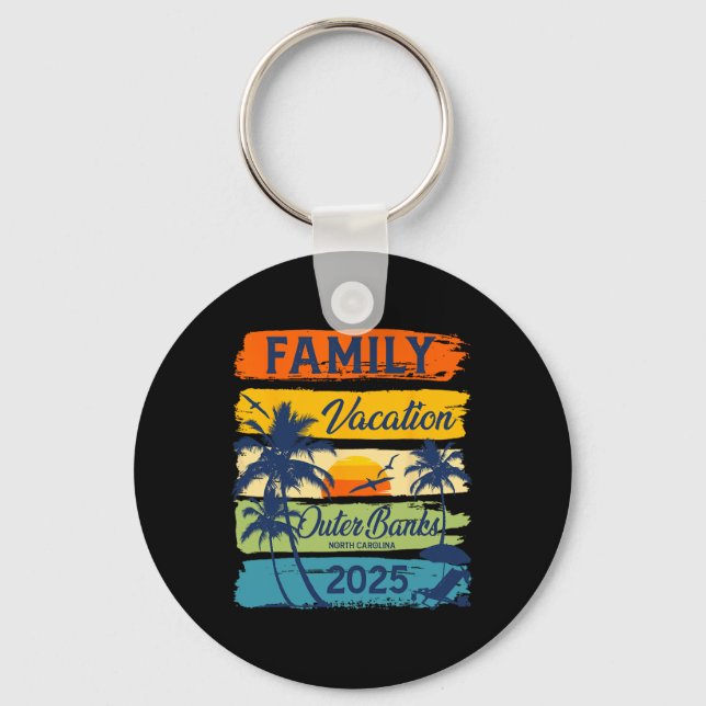 Family Vacation Outer Banks North Carolina 2025 Fa Keychain (Front)