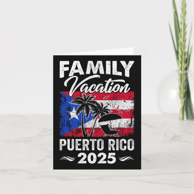Family Vacation Puerto Rico 2025 Beach Summer Vaca Card (Front)