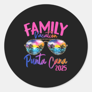 Family Vacation Punta Cana 2025 Matching Holiday S Classic Round Sticker