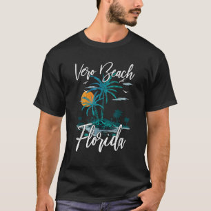 Family Vacation Retro Sunset Florida Vero Beach T-Shirt