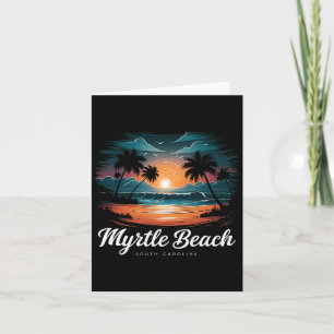 Family Vacation Retro Sunset South Carolina Myrtle Card