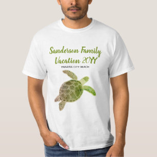 Family Vacation Sea Turtle Green T-Shirt