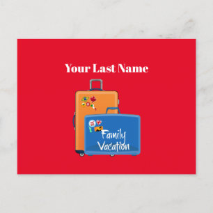 Family Vacation Template, Customizable, Postcard