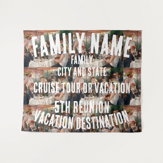 Family Vacation Tour Cruise Ship Group Backdrop Tapestry (Front (Horizontal))