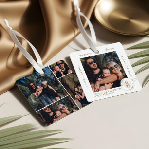 Family Vacation Travel Memories Photo Collage Metal Ornament