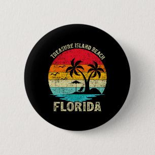 Family Vacation Vintage Retro Florida Treasure Isl 2 Inch Round Button