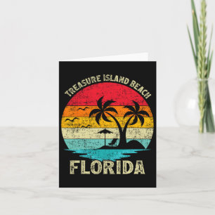 Family Vacation Vintage Retro Florida Treasure Isl Card
