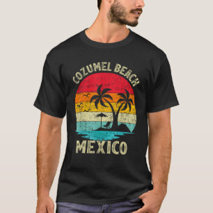 Family Vacation Vintage Retro Mexico Cozumel Beach T-Shirt