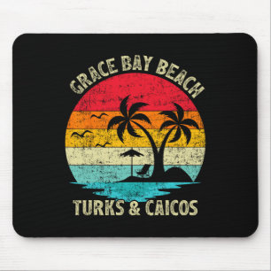 Family Vacation Vintage Turks And Caicos Grace Bay Mouse Pad