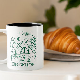 Family Vacation Woodland Forest Airplane Custom Two-Tone Coffee Mug