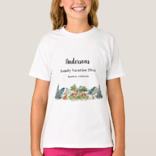 Family vacation woodland forest animals deer girl T-Shirt