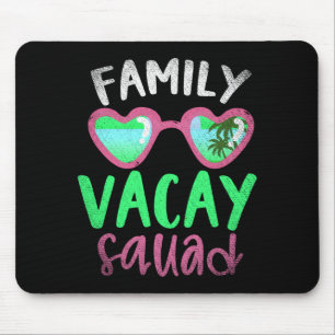 Family vacay squad tropic summer palm trees family mouse pad
