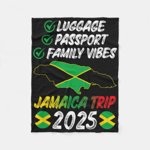 Family Vibes Jamaica Family Trip 2025 Jamaica Vaca Fleece Blanket