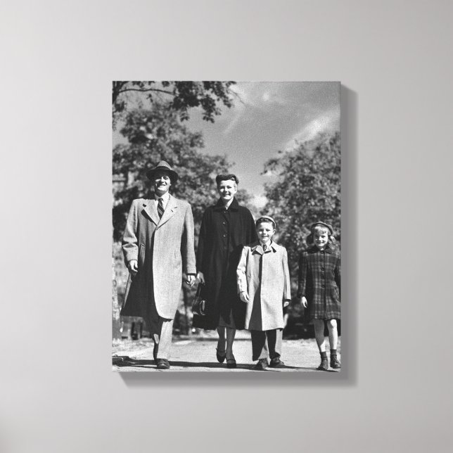 Family Walking Canvas Print (Front)