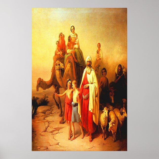 Family walking in desert vintage poster (Front)