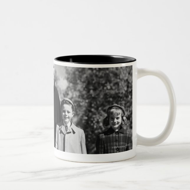 Family Walking Two-Tone Coffee Mug (Right)