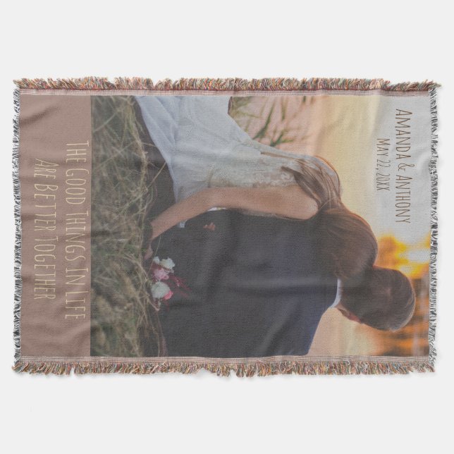 family wedding and couple throw blanket (Front)