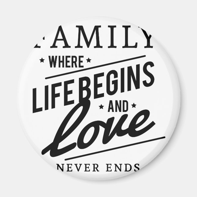 Family: Where Life Begins And Love Never Ends Magnet (Front)